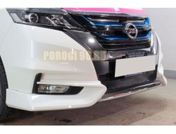 Защита радиатора Nissan Serena 2016-2019 black верх