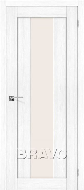 Межкомнатная дверь с эко шпоном Порта-25 alu Snow Veralinga