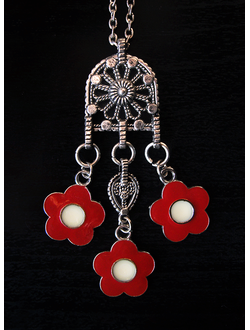 Подвеска в славянском стиле "Край алых цветов"