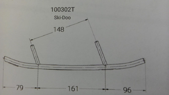 Коньки TM 100302T (223020T) (без вставок) для снегохода BRP LYNX/Ski-Doo MXZ TNT/Sport 550F/600/800/900/1200, GSX LE/SE 600/800/900/1200, SUMMIT SP/X/SPORT 600/800, SKANDIC SWT/WT 550/600/900