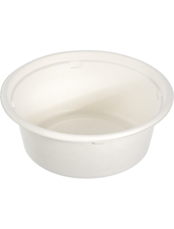 Тарелка одноразовая для супа, d-130мм, 350мл белая, сахарный тростник 50 штук в упаковке