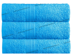 Светло-голубое полотенце оптом махровое пр-во Байрамали (бордюр «косичка»)