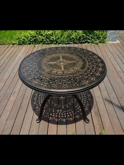 Круглый садовый стол из литого алюминия Gera 100 см