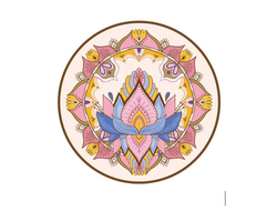 Коврик спортивный профессиональный натуральный каучук +полиуритан  круглый 1400х1400 мм №23