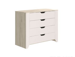 Детская БУКВА - Комод / Дуб Крафт Белый / Белый Софт