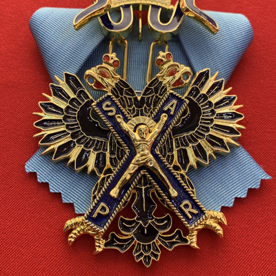 Орден Святого Андрея Первозванного, с бантом из муаровой ленты. Полноразмерная копия LUX! Лот № 51.