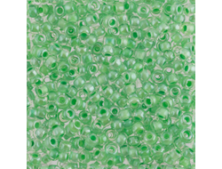 БИСЕР PRECIOSA 10/0 - 50г - 38154 ПРОЗРАЧНЫЙ БЛЕСТЯЩИЙ С САЛАТОВОЙ ЛИНИЕЙ ВНУТРИ