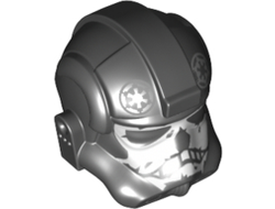 Minifigure, Headgear Helmet SW Stormtrooper Type 2, Black Ace Skull Pattern, Black (87556pb10 / 6258617)