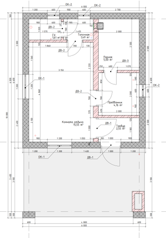 Одноэтажная баня с одной спальней 30м² (S98)