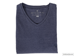 Футболка мужская серо-синяя LUXOR