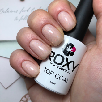 Топ без липкого слоя с шиммером - TOP COAT no wipe Т02 shine (10 ml)