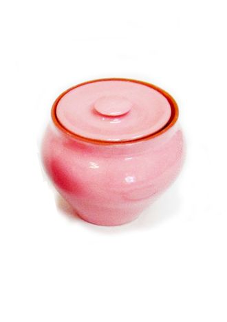 Горшочек пищевой с крышкой под жаркое 0,9  литра (0,9 кг) (розовый)