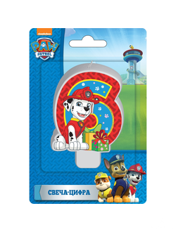 Свеча Цифра 6, Щенячий патруль, 8 см