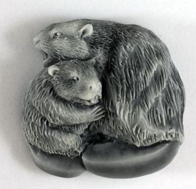 Барельеф-магнит БОБРЫ, литьевой мрамор.ОПТ