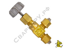 Клапан запорный газовый БАМЗ АЗТ-10-4/250 (КС 7104) угловой Ду4мм 25МПа