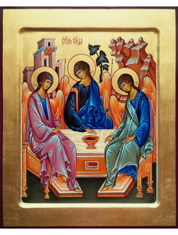 Троица Пресвятая. Рукописная икона. 22х28см.