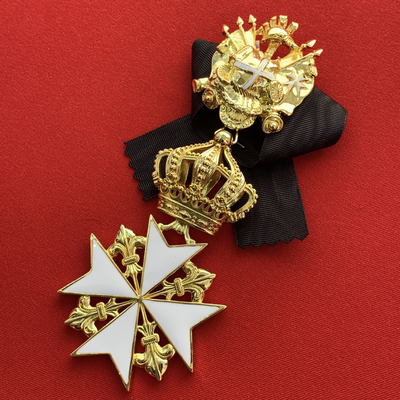 Орден Иоанна Иерусалимского Командорский с  бантом из муаровой ленты. Полноразмерная копия LUX! Лот №55.