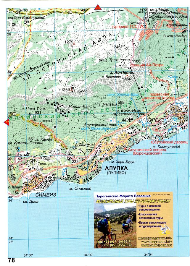 физическая карта Крыма