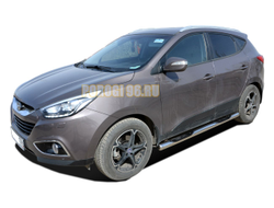 Пороги труба с проступью d76 Hyundai IX 35 (2010-)