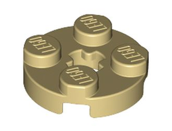 Plate, Round 2 x 2 with Axle Hole, Tan (4032 / 4140562)