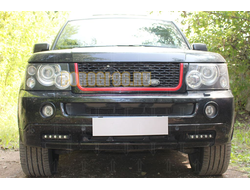 Защита радиатора Land Rover Range Rover Sport I 2005-2009 (3D) black низ PREMIUM