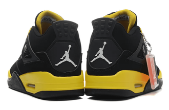 Nike air jordan retro 4 iv thunder black yellow hot sale