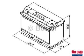 Термокейс ТК-Е5 Euro box(толщина изоляции 2см), подходит для авто с АКБ А/h: 90, 92, 95, 100, 110, Габариты, мм: 353*175*190