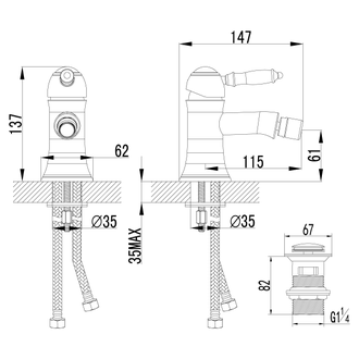 Смеситель для биде Villa LM4808B