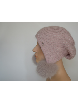 Шапка ушанка с помпонами Vizio Италия 1000 PP 66 розовая