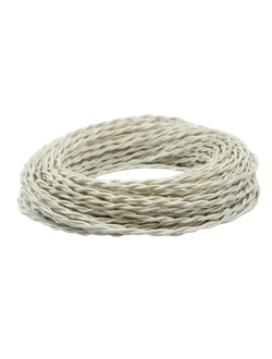 Провод витой в ретро стиле ПРВ 3х4 бежевый шёлк