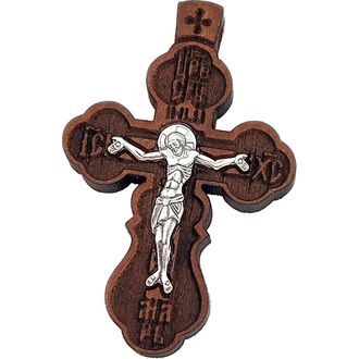 Крест Православный, дерево-серебро, 24