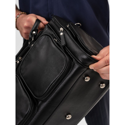 Кожаная дорожная сумка Bufaloro black (арт. 4012-01)