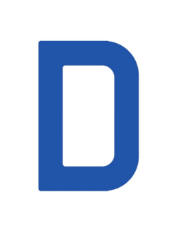 Регистрационная буква "D" из самоклеящейся ткани Bainbridge SL300BUD 300 мм синяя, 2 штуки