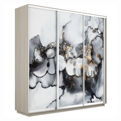 Шкаф-купе Трио-Фото (Абстракция серая) 1800*450*2200
