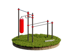 КОМПЛЕКС ПЕРЕКЛАДИНА + БРУСЬЯ + СТОЙКА ПОД БОКСЕРСКИЙ МЕШОК INVENT