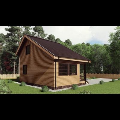 Двухэтажный каркасный дом с двумя спальнями 75м² (SK81)