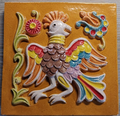 Изразцовая плитка "Древние символы" // 14*14