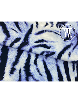 Бифлекс матовый принт Амурский тигр, цв. Светло-фиолетовый
