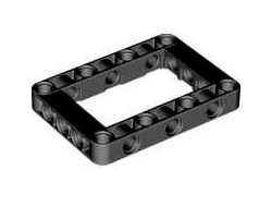 Technic, Liftarm, Modified Frame Thick 5 x 7 Open Center, Black (64179 / 6016154)