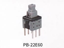 кнопка тактовая PB-22E60 6-pin с фиксацией