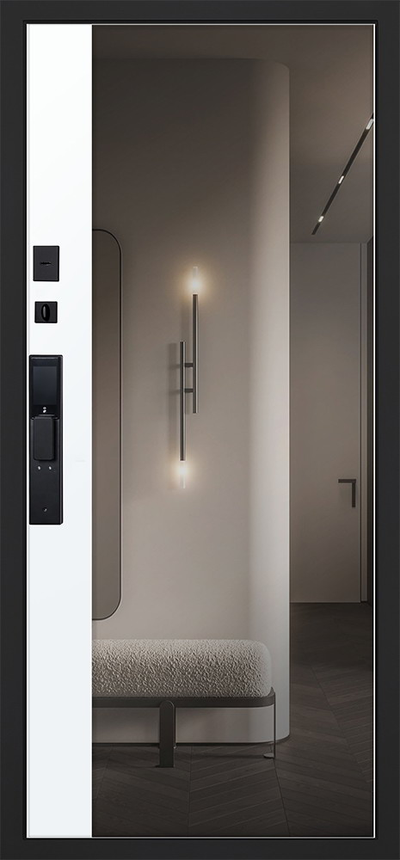 Стальная дверь   Сапсан с зеркалом (биометрический замок Smart lock DZ 888)