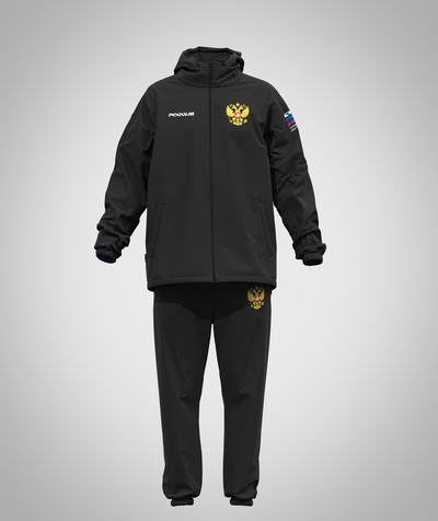 Ветрозащитный костюм на молнии "Россия" BRAVEGARD черный