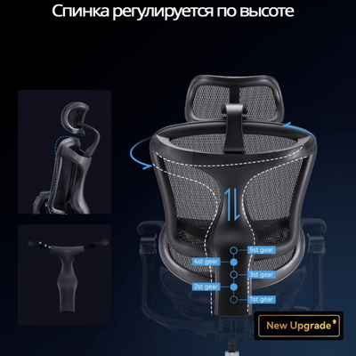 Ортопедическое кресло SIHOO Doro C300 Pro | серо-белое