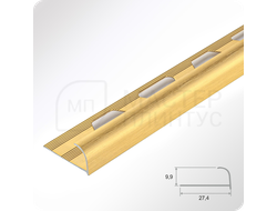 Алюминиевый окантовочный профиль для плитки ПО 10 золото матовое браш