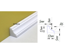 Акриловый плинтус бордюр на ванну Суперплинтус- СП7 (12х12х1800)