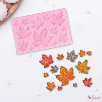 Молд «Листья», 9,5×6,3 см, цвет МИКС