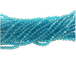Бусины стеклянные"Рондели" 6х4 мм нить 100 шт цвет бирюза
