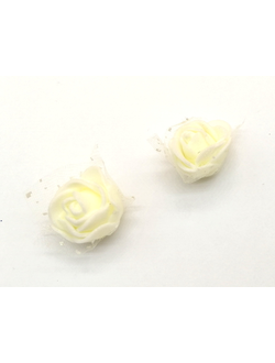 Цветы из фоамирана с сеточкой 25мм цвет айвори (200 штук)