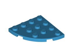 Plate, Round Corner 4 x 4, Dark Azure (30565 / 6227474)