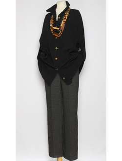 Рубашка Бохо "Вельвет асимметрия" чёрная